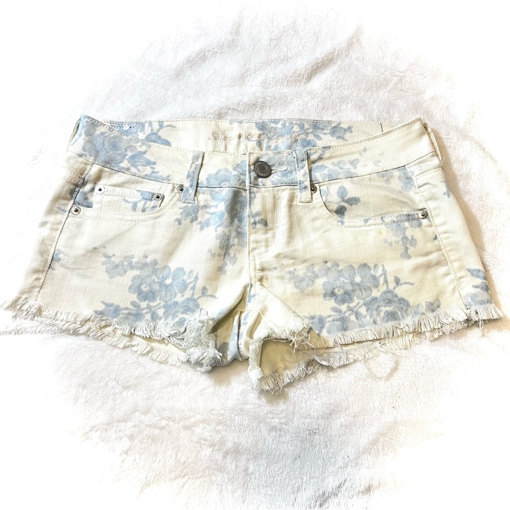 American Eagle Floral Print Shortie Shorts